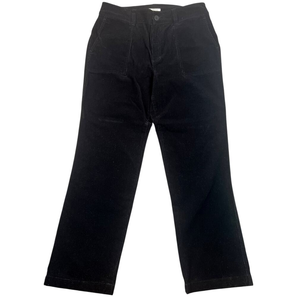 Jones New York Sport Corduroy Pants Straight Leg Black High Rise Stretch - 12